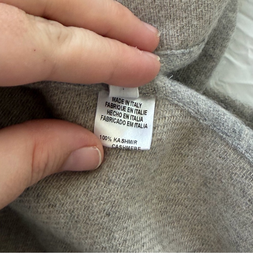 Alonpi Cashmere Cardigan with Scarf Gray Beige 100% Cashmere Luxury - Picture 7 of 9